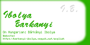 ibolya barkanyi business card