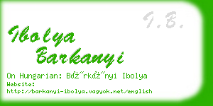 ibolya barkanyi business card